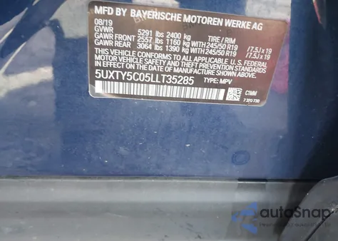 2020 BMW X3 xDrive30I from USA, damaged, VIN 5UXTY5C05LLT35285